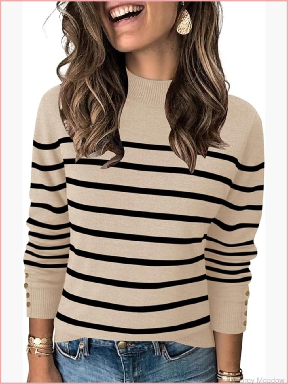 Women's Mock Neck Long Sleeve Knit Sweater Pullover Lightweight Casual